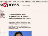Bild zum Artikel: Extrem beliebt: Sahra Wagenknecht in neuem Ranking bereits auf Platz 3!