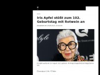 Bild zum Artikel: 'Ein Rotwein-Toast für mich': Modeikone Iris Apfel feiert ihren 102. Geburtstag