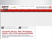 Bild zum Artikel: Fernando Alonso: Was Verstappen leistet, wird nicht genug gewürdigt