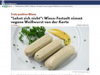 Bild zum Artikel: 'Lohnt sich nicht': Hofbräu-Festzelt nimmt vegane Weißwurst von der Karte