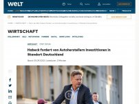 Bild zum Artikel: Habeck fordert von Autoherstellern Investitionen in Standort Deutschland