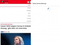 Bild zum Artikel: Von Krankheit keine Spur - Faeser fehlt wegen Corona in Schönbohm-Sitzung - gibt aber ein Interview