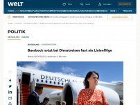 Bild zum Artikel: Baerbock nutzt bei Dienstreisen fast nie Linienflüge