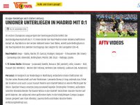 Bild zum Artikel: Unioner unterliegen Madrid mit 0:1