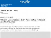 Bild zum Artikel: 'Alles im Leben hat seine Zeit' - Peter Maffay verkündet Abschiedstournee