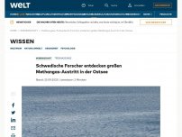 Bild zum Artikel: Schwedische Forscher entdecken großen Methangas-Austritt in der Ostsee