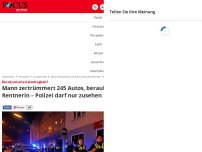 Bild zum Artikel: Bürokratische Gerechtigkeit? - Mann zertrümmert 245 Autos, beraubt Rentnerin – Polizei darf nur zusehen