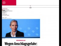 Bild zum Artikel: Wegen Anschlagsgefahr: AfD-Chefin Weidel sagt Auftritt ab