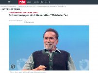 Bild zum Artikel: 'Verhätschelt die Leute nicht': Schwarzenegger zählt Generation 'Weicheier' an