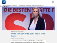 Bild zum Artikel: Wahl-Reaktionen: Ampel-Parteien enttäuscht - Faeser unter Druck