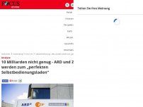 Bild zum Artikel: Analyse - 10 Milliarden nicht genug - ARD und ZDF werden zum „perfekten Selbstbedienungsladen“