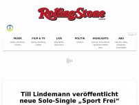 Bild zum Artikel: Till Lindemann veröffentlicht neue Solo-Single „Sport Frei“