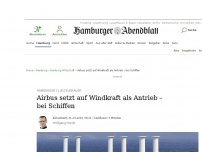Bild zum Artikel: Hamburger Flugzeugbauer: Airbus setzt auf Windkraft als Antrieb – bei Schiffen