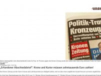 Bild zum Artikel: „Erfundener Abschiedsbrief“: Krone und Kurier müssen zehntausende Euro zahlen!