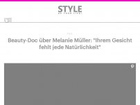 Bild zum Artikel: Beauty-Doc über Melanie Müller: 'Ihrem Gesicht fehlt jede Natürlichkeit'