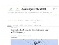 Bild zum Artikel: A1 bei Reinfeld: Deutsche Post schickt Oberleitungs-Lkw auf E-Highway