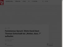 Bild zum Artikel: Feminismus-Spruch: Shirin David lässt Thomas Gottschalk bei „Wetten, dass..?“ auflaufen
