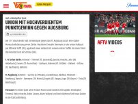 Bild zum Artikel: Union mit hochverdientem Punktgewinn gegen Augsburg