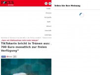 Bild zum Artikel: „Kann mir Weihnachten nicht mehr leisten“ - TikTokerin bricht in Tränen aus – „Nur 700 Euro monatlich zur freien Verfügung“