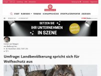 Bild zum Artikel: Umfrage: Landbevölkerung spricht sich für Wolfsschutz aus