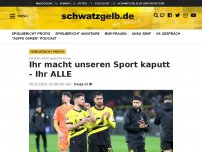 Bild zum Artikel: Der BVB verliert gegen die Dosen: Ihr macht unseren Sport kaputt - Ihr ALLE