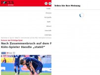Bild zum Artikel: Drittliga-Spiel unterbrochen - Schreckminuten auf dem Platz - Köln-Spieler bricht zusammen