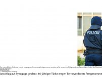 Bild zum Artikel: Anschlag auf Synagoge geplant: 16-jähriger Türke wegen Terrorverdachts festgenommen
