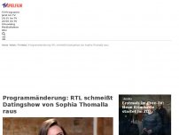 Bild zum Artikel: RTL schmeißt Datingshow von Sophia Thomalla raus dem Program