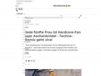 Bild zum Artikel: Jede fünfte Frau ist Hardcore-Fan vom Aschenbrödel - Techno-Remix geht viral