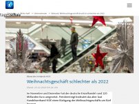 Bild zum Artikel: Verband: Weihnachtsgeschäft deutlich schlechter als 2022
