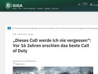 Bild zum Artikel: „Dieses CoD werde ich nie vergessen“: Vor 16 Jahren erschien das beste Call of Duty