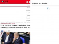 Bild zum Artikel: Umfrage-Schock für Liberale - FDP rutscht unter 5 Prozent, Merz als Kanzlerkandidat deutlich vor Scholz