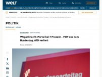 Bild zum Artikel: Wagenknecht-Partei bei 7 Prozent – FDP aus dem Bundestag, AfD verliert