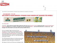 Bild zum Artikel: Das dürfte teuer werden: Dynamo-Fans sorgen mit Banner für Wirbel!