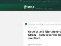 Bild zum Artikel: Deutschland feiert Rekord bei grünem Strom – doch Experten bleiben skeptisch