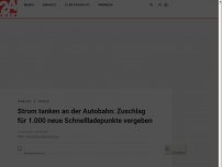 Bild zum Artikel: Strom tanken an der Autobahn: Zuschlag für 1.000 neue Schnellladepunkte vergeben